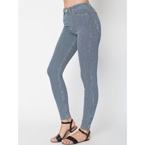 American Apparel high waisted pinstriped denim